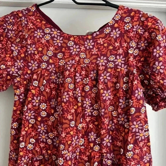 Cat and Jack girls fall dress burgundy floral size L (10/12) - Picture 3 of 6